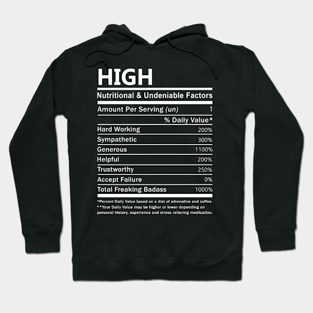 High Name T Shirt - High Nutritional and Undeniable Name Factors Gift Item Tee Hoodie by nikitak4um